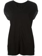 Rick Owens Drkshdw V-neck T-shirt, Women's, Size: L, Black, Cotton