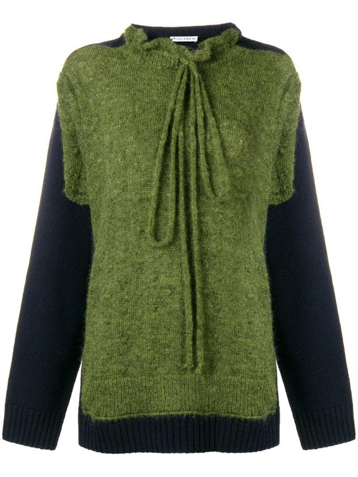 Jw Anderson Military Green Trompe L'oeil Knit Jumper