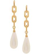 Ambush Drop Pearl Earrings - Gold