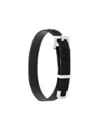 Simonetta Bianchini Diamond Embellished Buckle Bracelet - Black