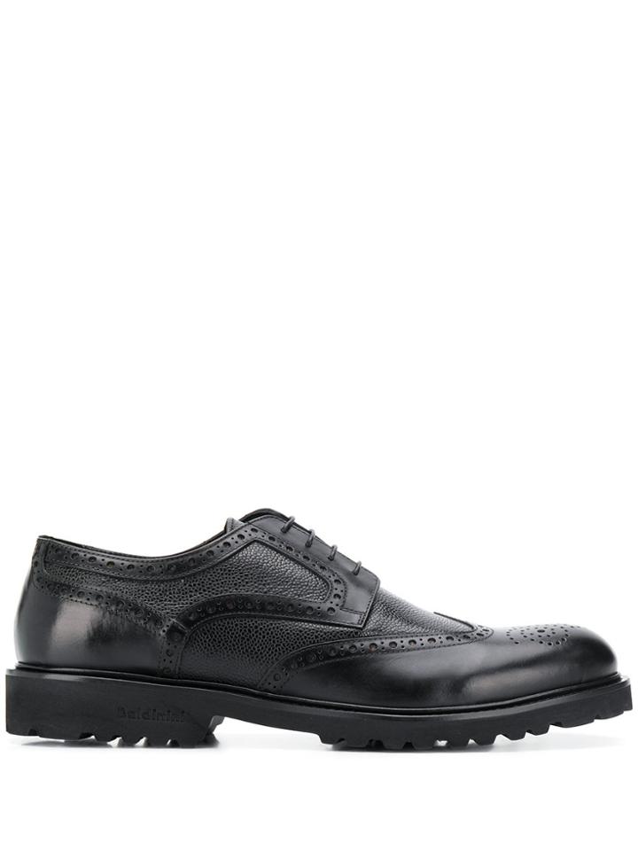 Baldinini Patterned Ridge Heel Brogues - Black