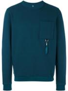 Oamc Chest Pocket Sweatshirt, Men's, Size: Xl, Green, Cotton/polyamide/spandex/elastane/turkey Feather