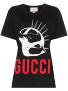 Gucci Mask Print Logo T-shirt - Black