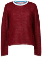 Maison Margiela Striped Collar Knitted Jumper - Red