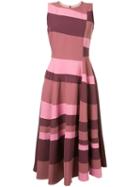 Roksanda Sleeveless Flared Stripe Dress - Pink