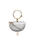 Chloé Grey Nile Minaudiere Leather Bracelet Bag