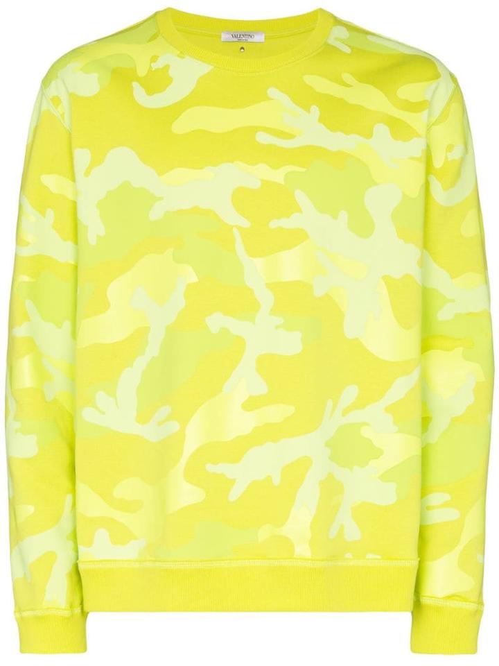 Valentino Camouflage Print Sweatshirt - Yellow