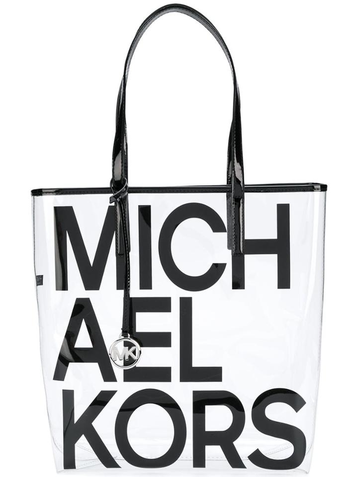 Michael Michael Kors Graphic Logo Clear Shoulder Bag - White