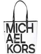 Michael Michael Kors Graphic Logo Clear Shoulder Bag - White