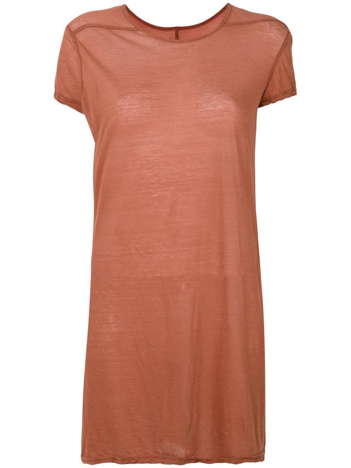 Rick Owens - Long Length T-shirt - Women - Cotton - 44, Yellow/orange, Cotton