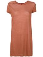 Rick Owens - Long Length T-shirt - Women - Cotton - 44, Yellow/orange, Cotton