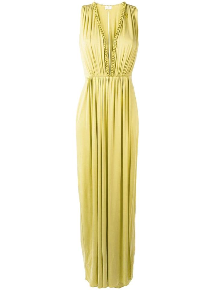 Elisabetta Franchi Plunge Neck Gown - Green