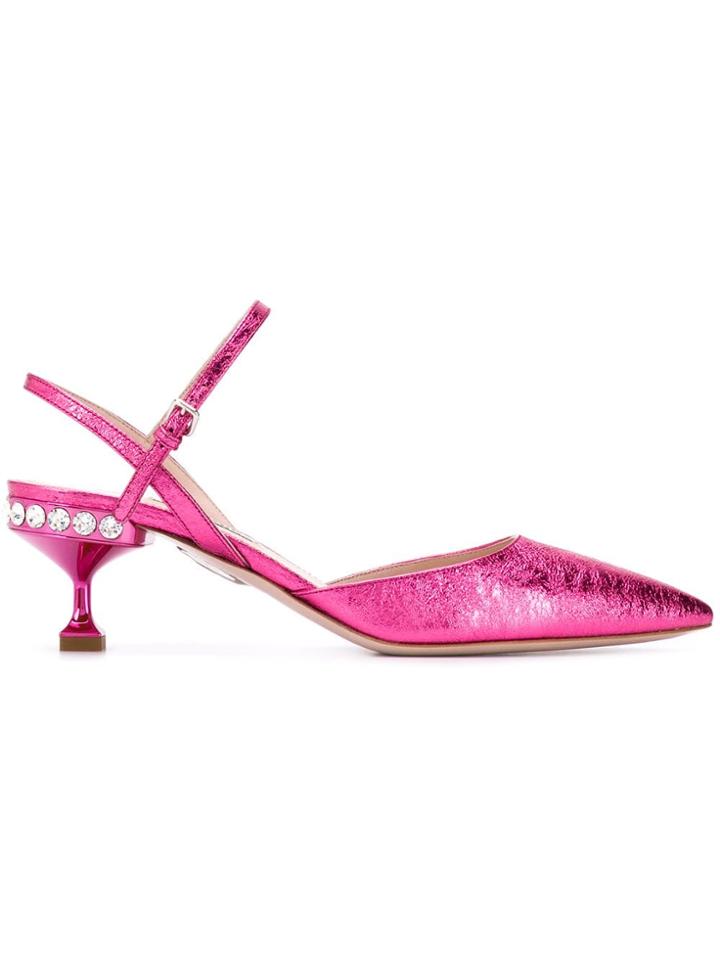 Miu Miu Sling-back Pointed Pumps - Pink