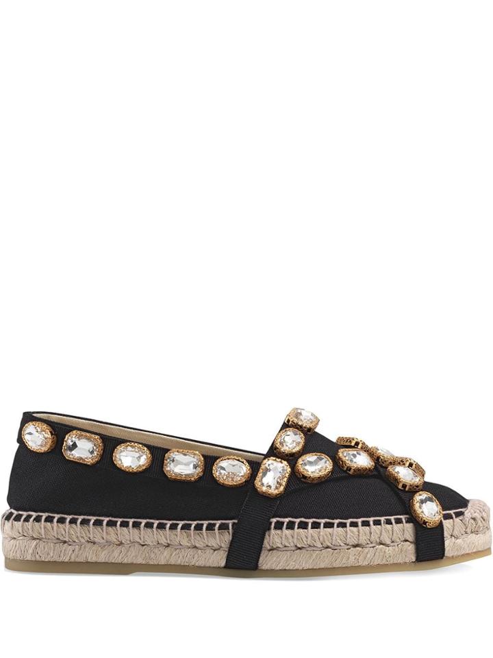 Gucci Crystal Espadrilles - Black