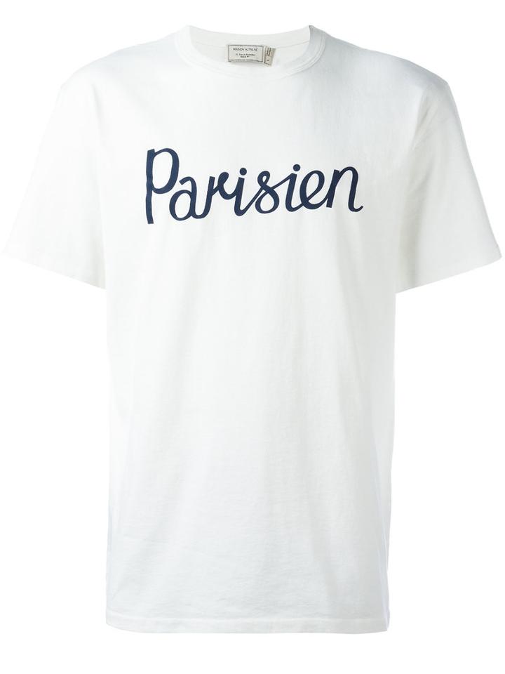 Maison Kitsuné 'parisien' Print T-shirt, Men's, Size: Large, Red, Cotton