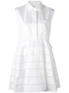 Carven - Ruffled Shirt Dress - Women - Cotton/polyester - 38, White, Cotton/polyester