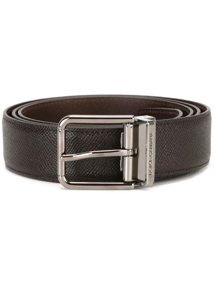 Dolce & Gabbana Classic Belt, Men's, Size: 105, Brown, Calf Leather