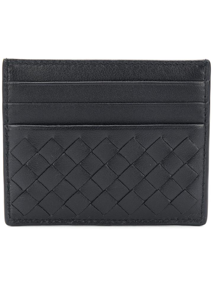 Bottega Veneta Nero Intrecciato Nappa Card Case - Blue