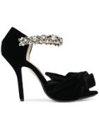 No21 Embellished Strap Open Toe Pumps - Black