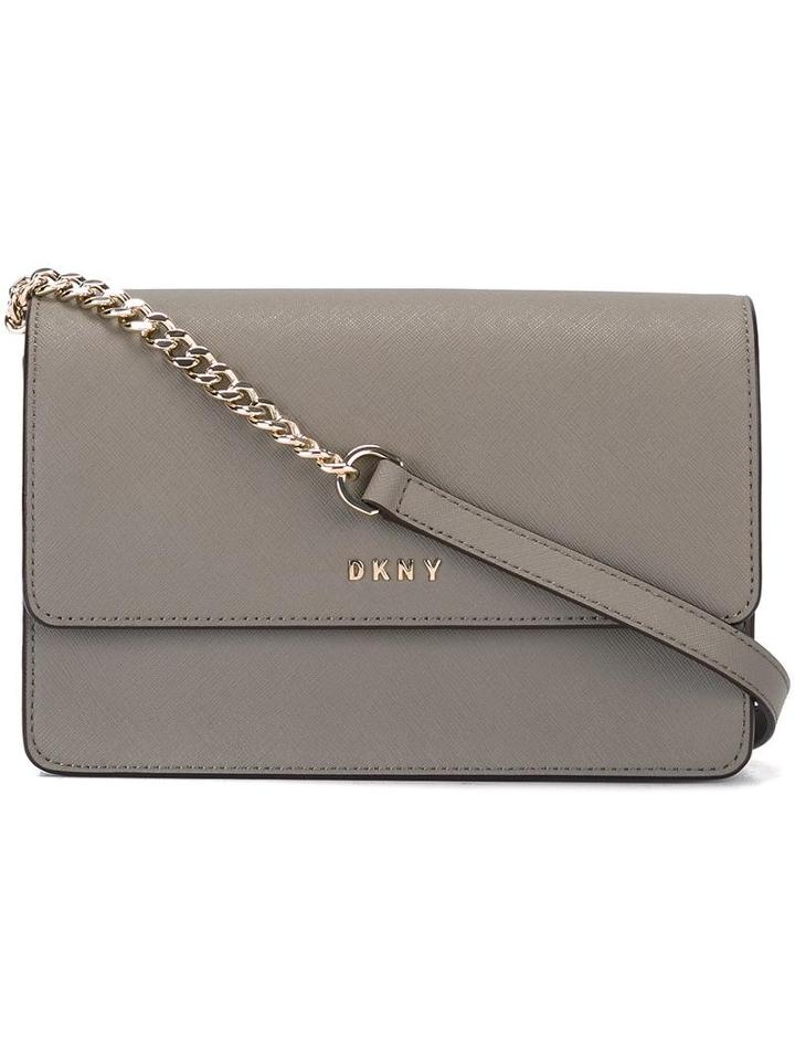 Dkny Mini Flap Crossbody Bag, Women's, Grey, Leather