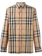 Burberry Brit Checked Shirt, Men's, Size: Xl, Nude/neutrals, Cotton/polyamide/spandex/elastane