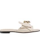 Gucci Leather Slide With Bow - White