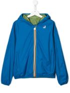 K Way Kids Teen Reversible Hooded Jacket - Blue