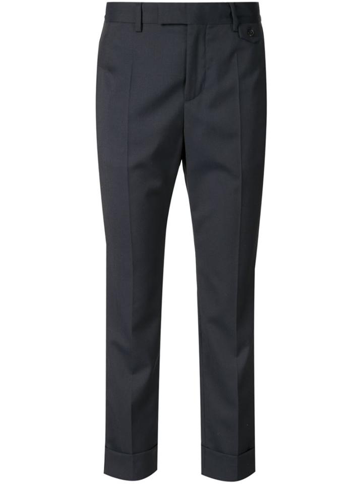 Maison Margiela Cropped Tailored Trousers, Women's, Size: 6, Blue, Cotton/virgin Wool