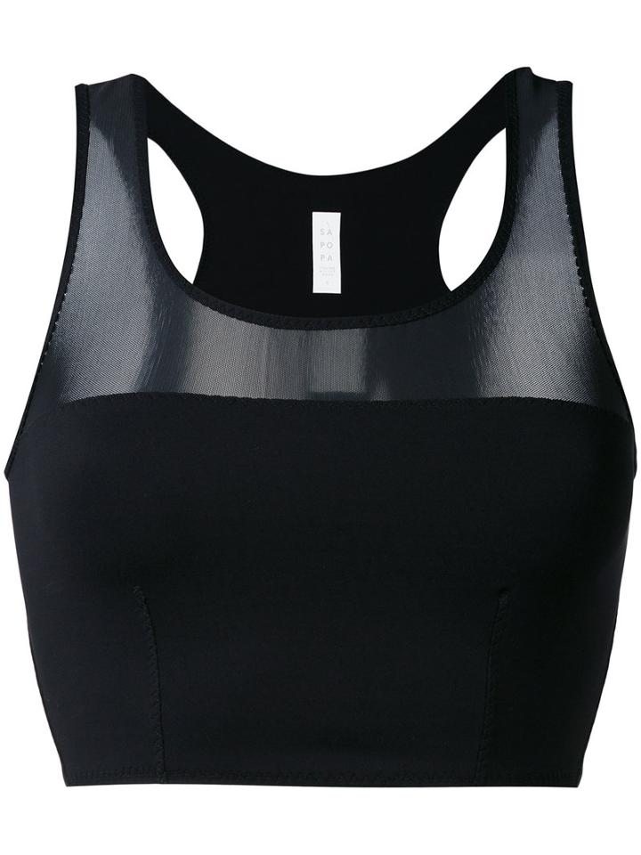 Sàpopa - Racerback Crop Top - Women - Nylon/spandex/elastane - S, Black
