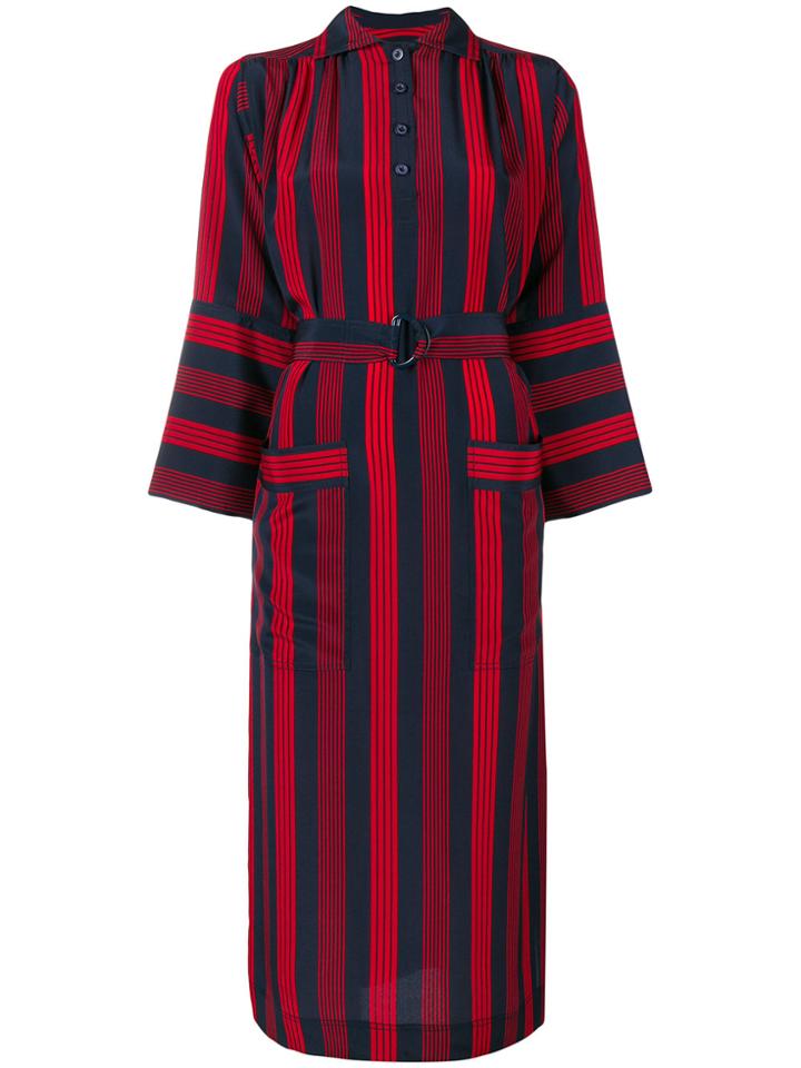 Joseph Chester Striped Shirt Dress - Red