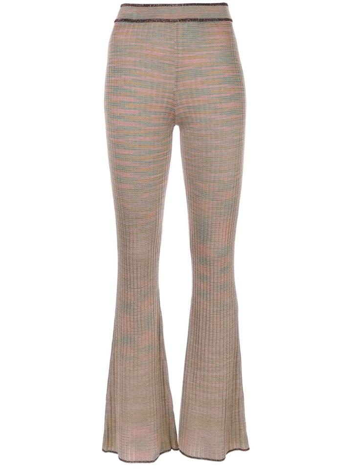 M Missoni Ribbed Flared Trousers - Neutrals