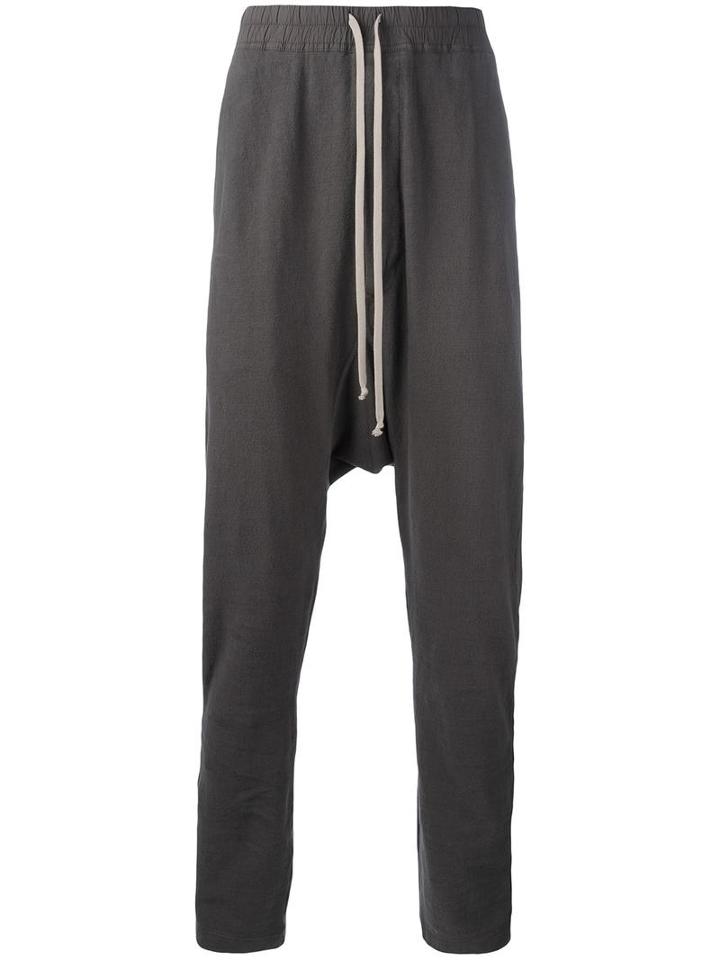 Rick Owens Drkshdw Drop Crotch Pants, Men's, Size: Small, Grey, Cotton