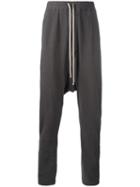 Rick Owens Drkshdw Drop Crotch Pants, Men's, Size: Small, Grey, Cotton