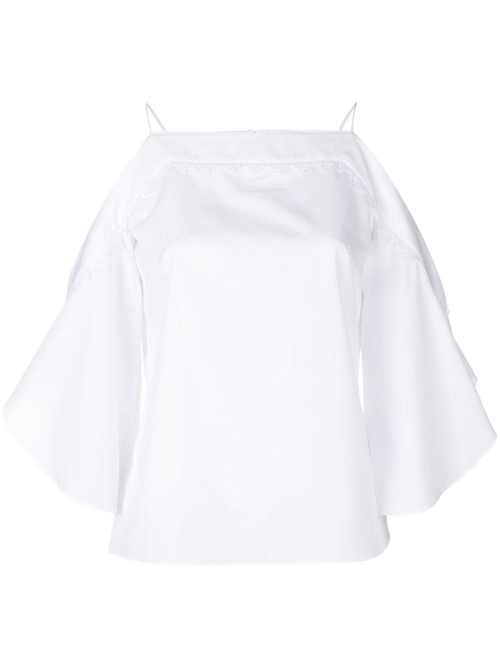 Peter Pilotto - Cold-shoulder Blouse - Women - Cotton/polyester - 10, White, Cotton/polyester