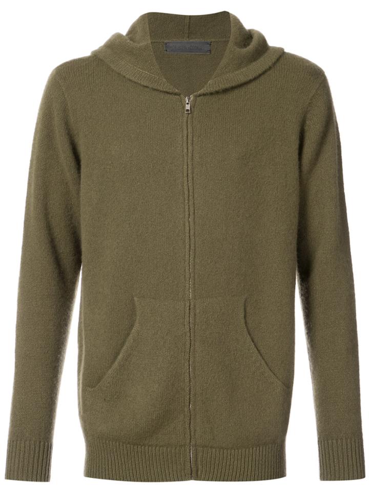 The Elder Statesman Knitted Hoodie - Green