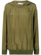 A.f.vandevorst Hooded Silk Top - Green