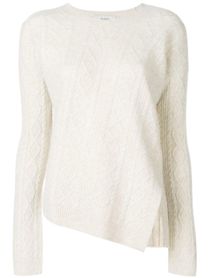 Pringle Of Scotland Asymmetric Aran Knit Sweater - Nude & Neutrals