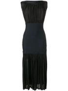 Issey Miyake Vintage 2000's Semi-sheer Gathered Dress - Black