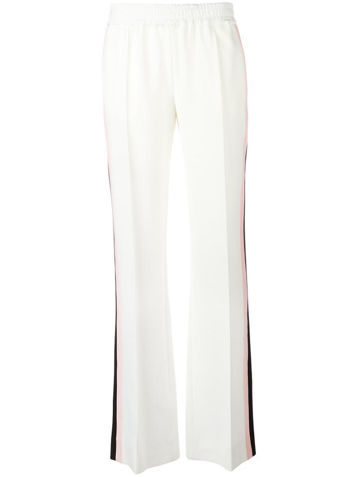 Marco Bologna Contrast Panel Flared Trousers, Women's, Size: 42, White, Polyester/spandex/elastane