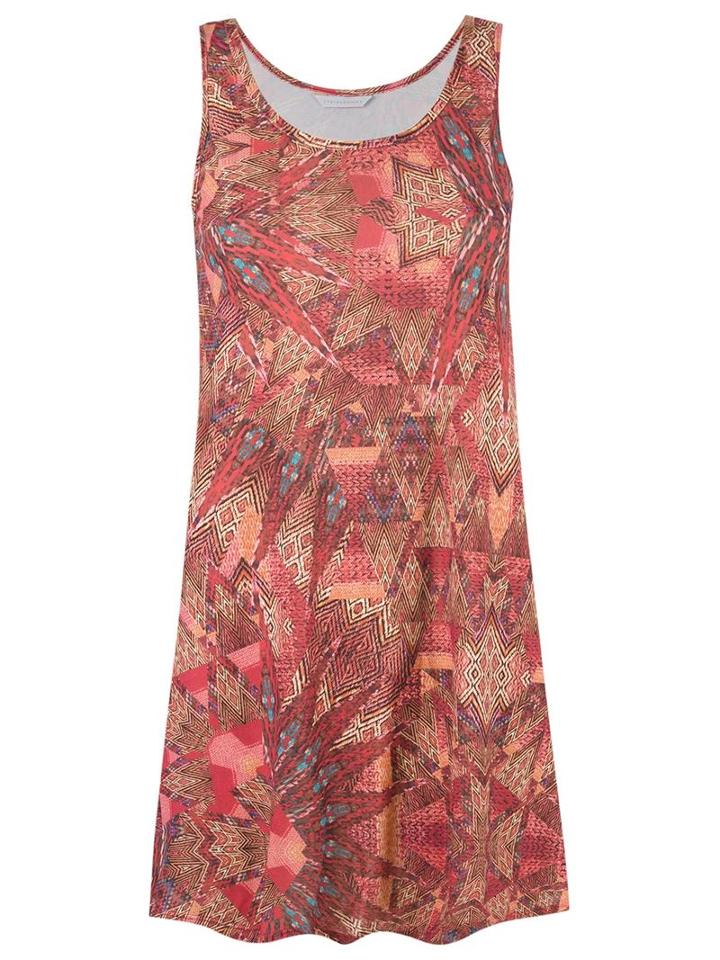 Lygia & Nanny Round Neck Printed Dress, Women's, Size: 44, Brown, Polyamide/spandex/elastane