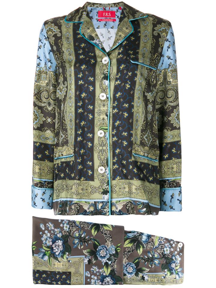 F.r.s For Restless Sleepers Poseidone Printed Suit - Green