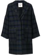 Semicouture Checked Coat - Blue