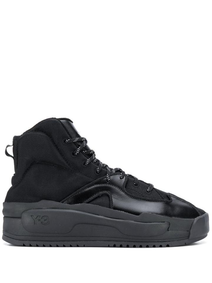 Y-3 Ankle Lace-up Sneakers - Black