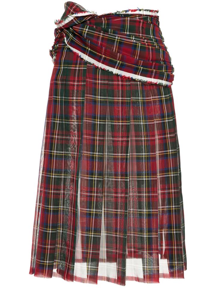 Comme Des Garçons Vintage Tartan Skirt - Red