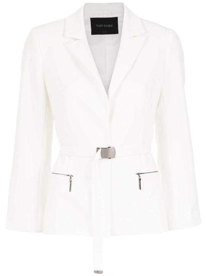 Tufi Duek Belted Blazer - White