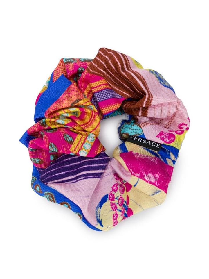 Versace Abstract Print Scrunchie - Blue
