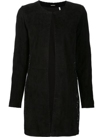 Elie Tahari Lace Panel Coat - Black