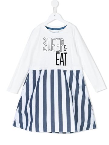 Arch & Line 'sleep And Eat' Striped Dress, Girl's, Size: 10 Yrs, White