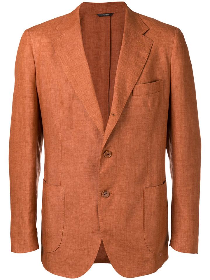 Loro Piana Sahara Soft Blazer, Men's, Size: 50, Yellow/orange, Linen/flax/polyester