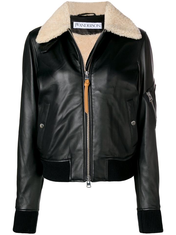 Jw Anderson Shearling Collar Jacket - Black